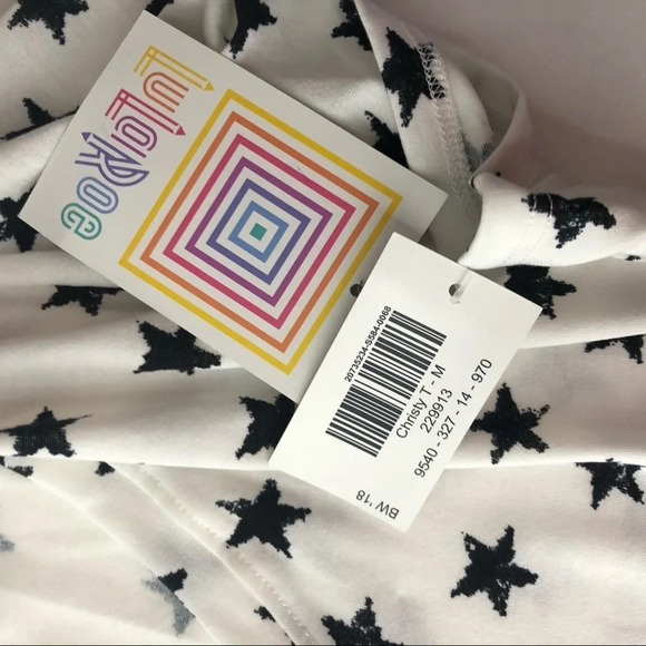 LulaRoe top with blue stars on white Size Medium - Picture 4 of 5